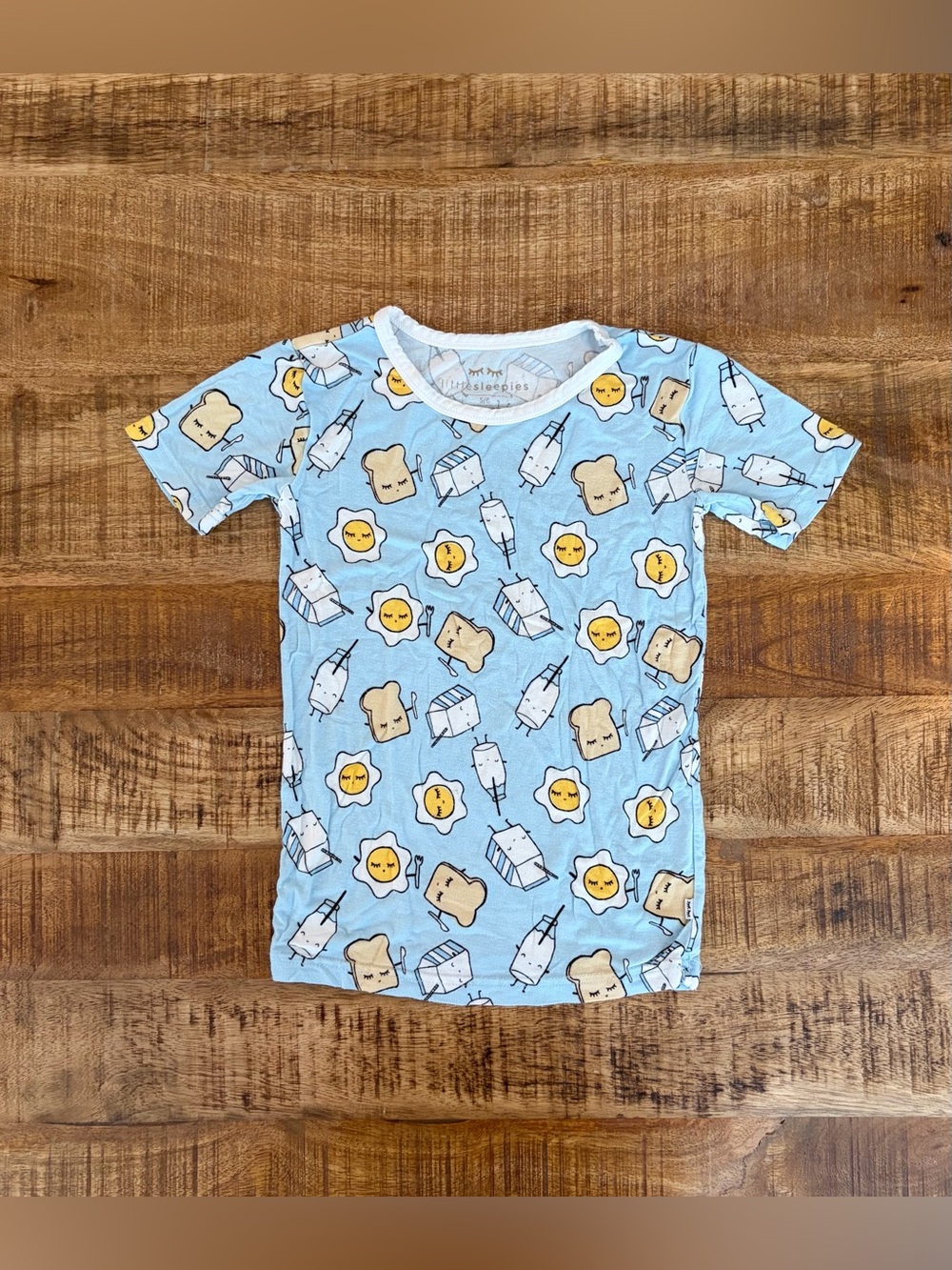 Little Sleepies Breakfast Buddies Pajama Top Eggs Toast Milk